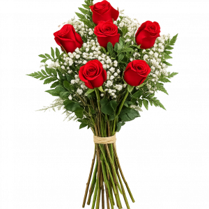 Ramo de 6 rosas largas